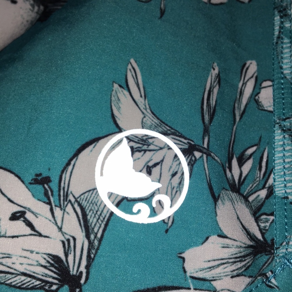 Reel Legends Teal Floral Rash Guard Swim Set XS/S 2/4 2 Piece Athletic Swimsuit - Picture 15 of 17